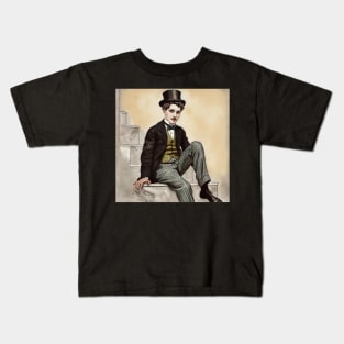 Charlie Chaplin drawing Kids T-Shirt